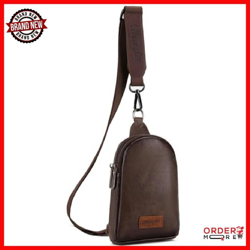 PU Leather Crossbody Sling Bag - Adjustable Strap, Multiple Compartments - Picture 2 of 8